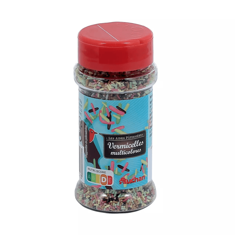 Auchan vermicelles multicolores pâtissières 65 g
