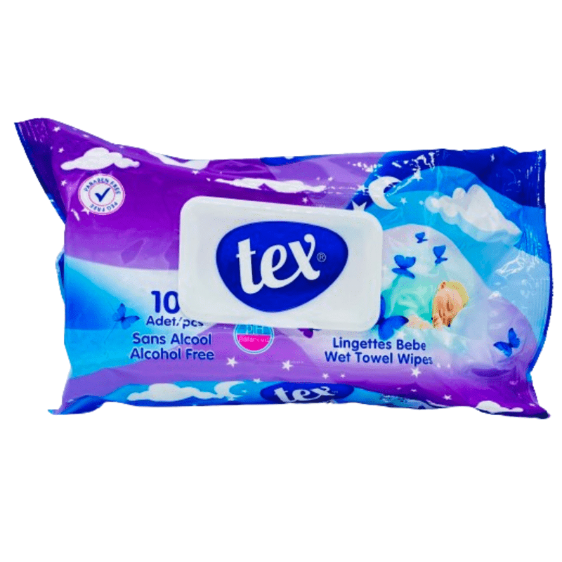 Tex Baby Bleu lingettes bébé sans alcool x100