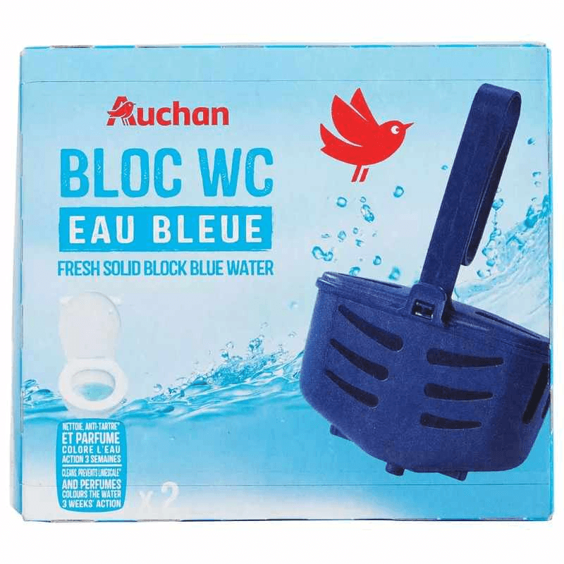 Auchan bocs solides WC fresh eau bleue x2