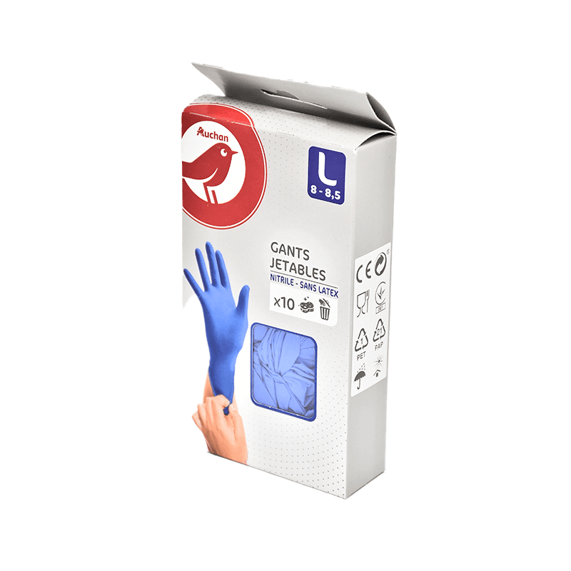 Auchan Gants Fins Nitrile T-L X10