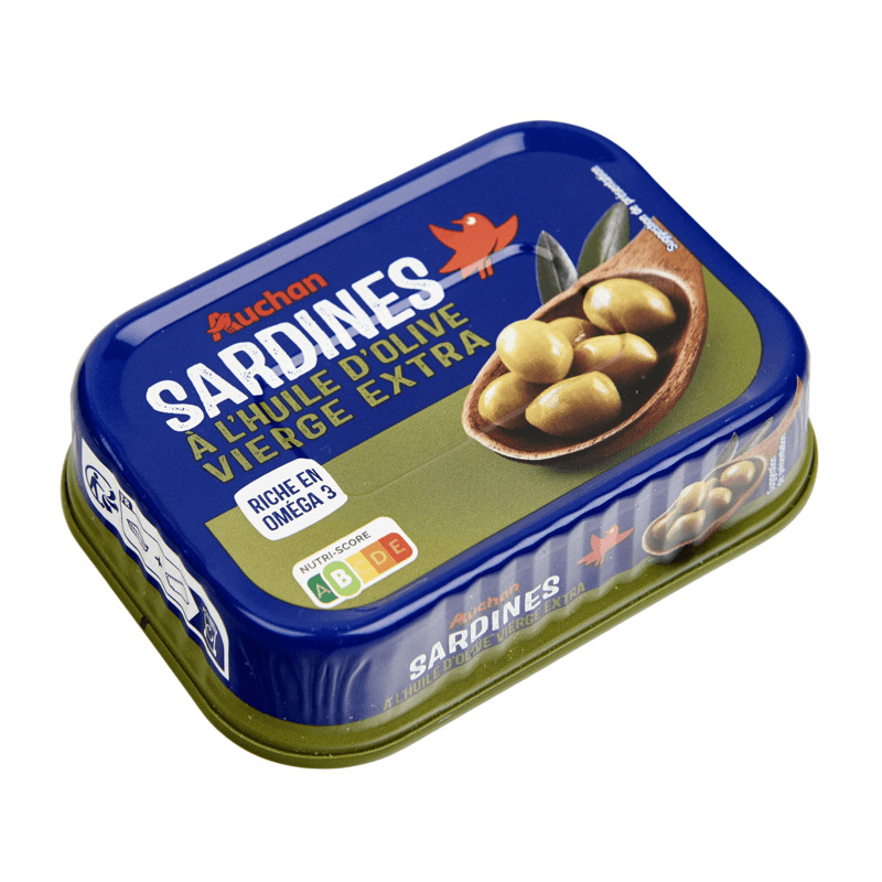 SARDINE HUILE OLIVE AUCHAN 135G