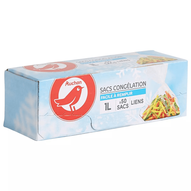 Auchan sacs congélation avec liens x50 1L