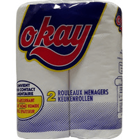 OKAY Essuie Tout Blanc 2Rouleux