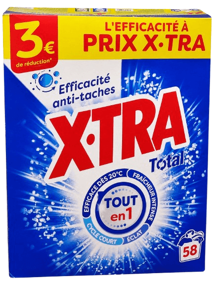 XTRA TOTAL POUDRE 4+1 58 LAVAG ES 2.9KG\t