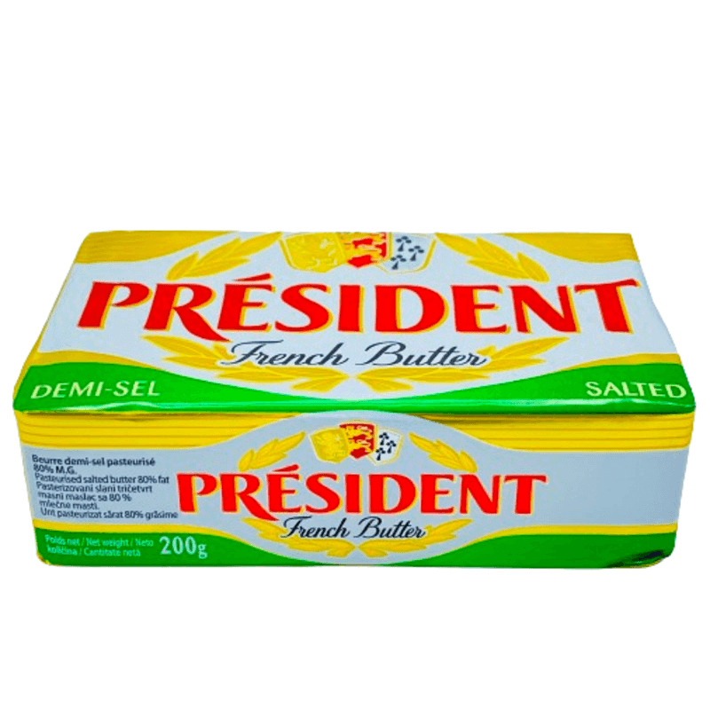 Président beurre demi-sel pasteurisé 80% M.G 200 g