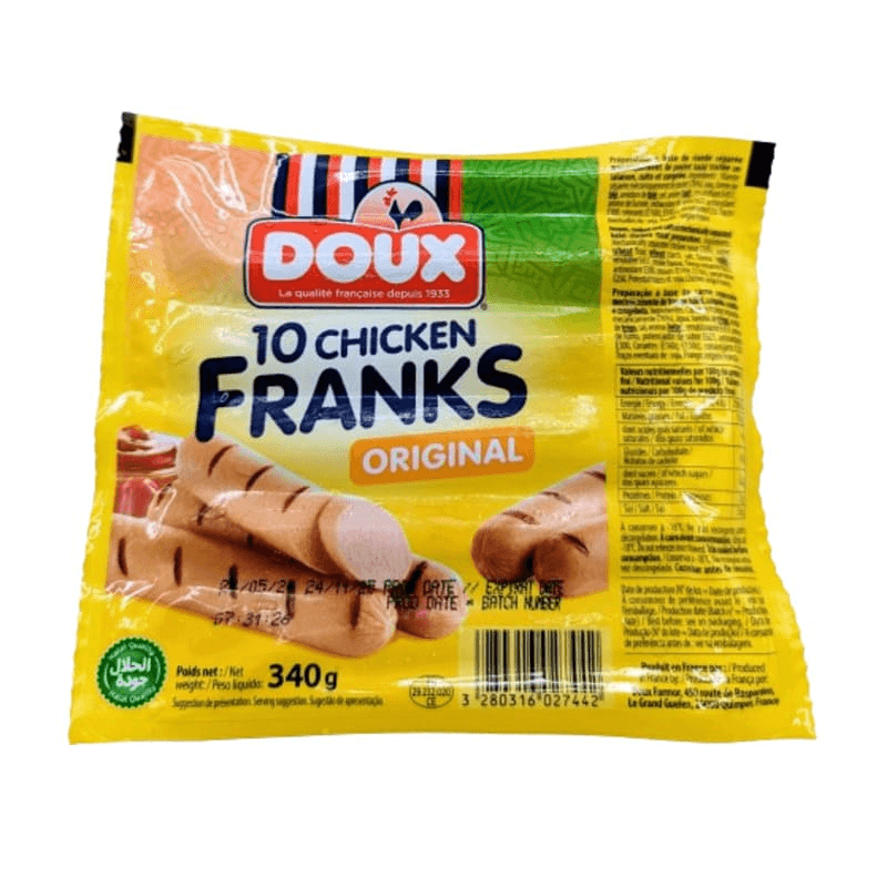 Doux 10 saucisses poulet original 340g