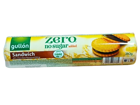Gullón biscuits sandwich diététiques au chocolat sans sucre ajouté 250g