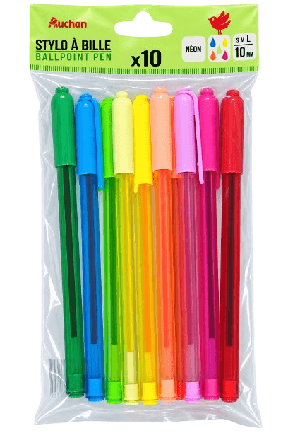 AUC STYLO BILLE NEON ASS X10 S22-107-WRI-AUC41365