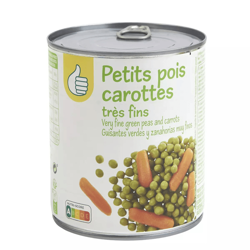 POUCE Petits pois et jeunes carottes à l'étuvée boîte 530g