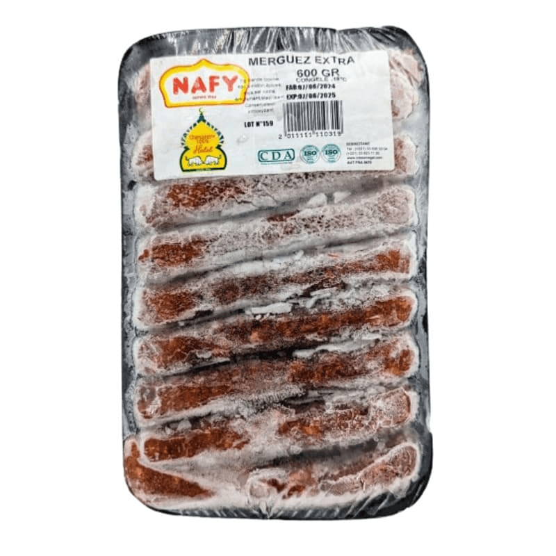 Nafy barquette merguez rouge surgelé 600g