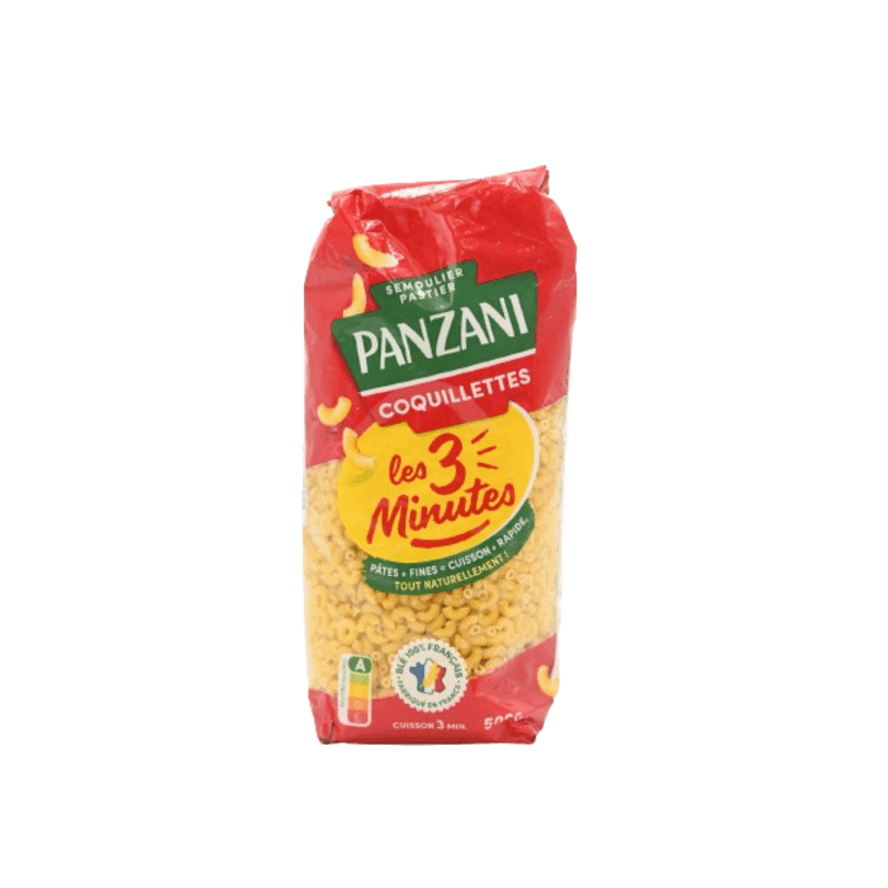Pâtes les 3 minutes coquillettes PANZANI le paquet de 500 g