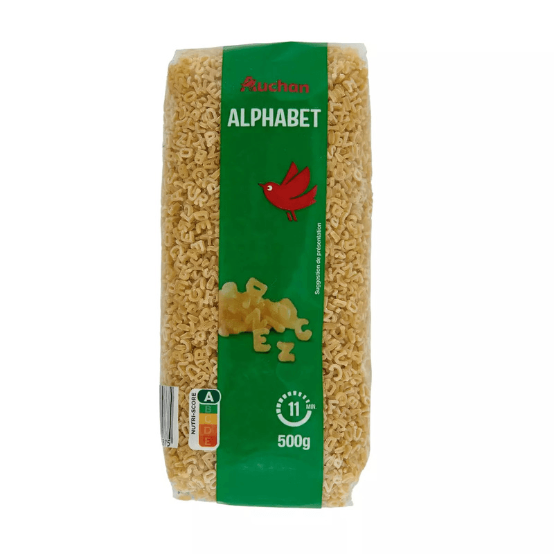 Auchan pâte alphabet QS Cello 500 g