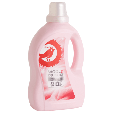 AUCHAN Wool & Délicates lessive liquide anti-bouloche laine & linge délicat 25 l