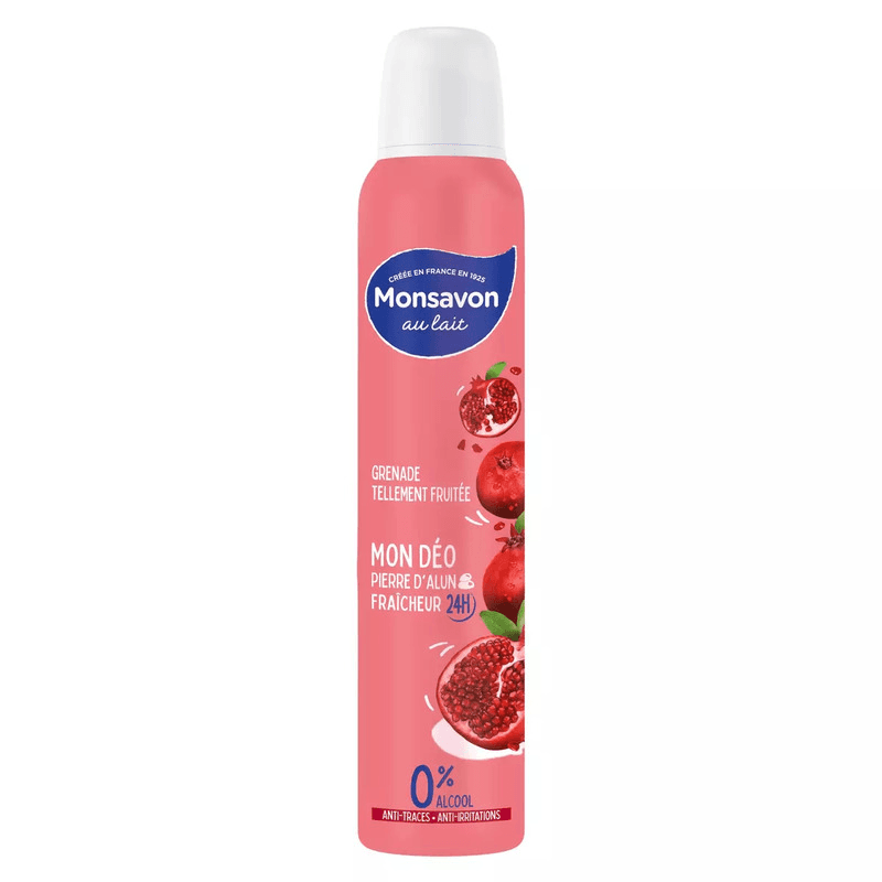 Monsavon déodorant pour femme grenade & pierre d'alun 200 ml