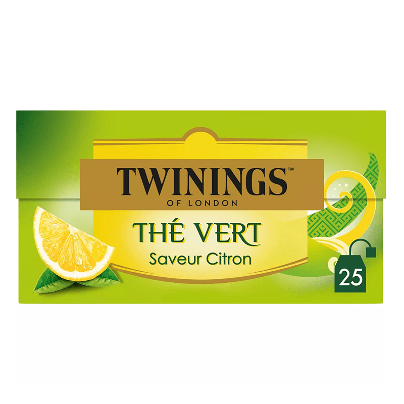 TWININGS Thé vert citron intense 25 sachets 50g TWININGS Thé vert citron intense