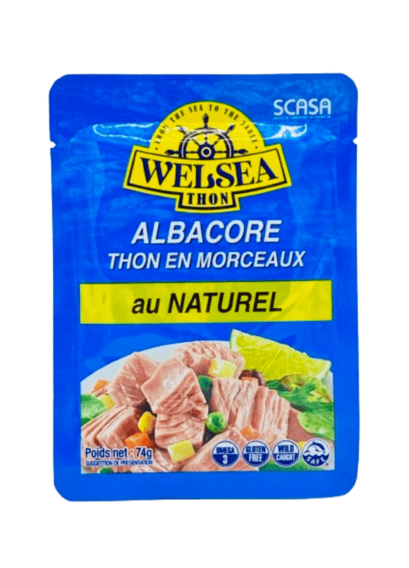 Welsea thon pâle au naturel en morceaux sachet 74 g