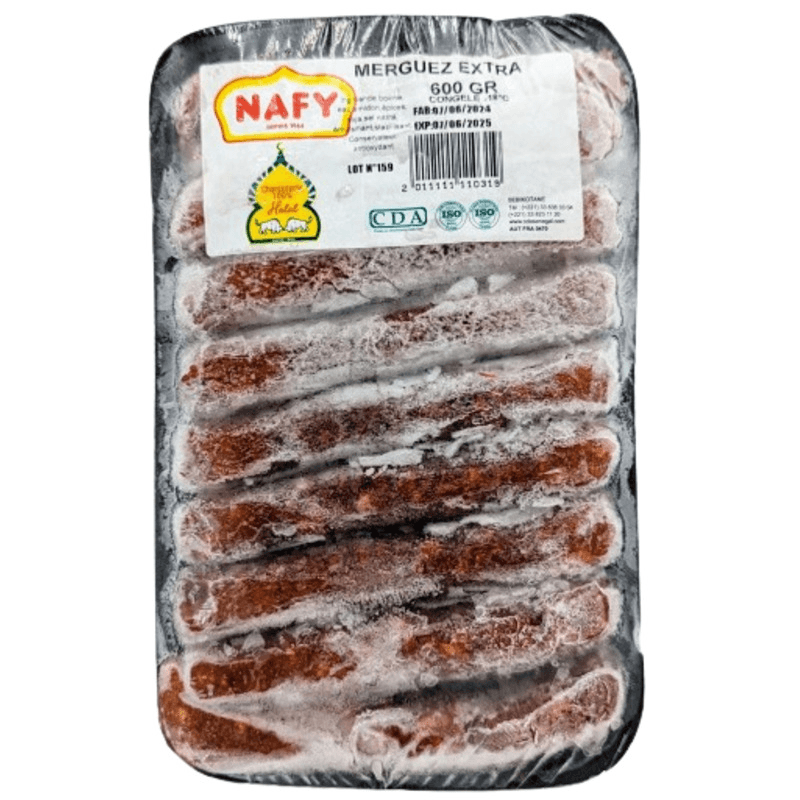 Nafy merguez extra surgelé barquette 600g