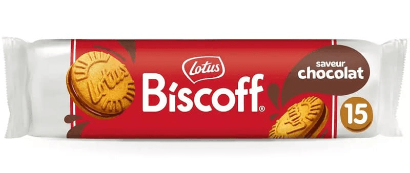 Biscuits fourrés crème saveur chocolat LOTUS BISCOFF le paquet de 150g